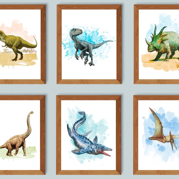Dinosaur Printable Wall Art - Etsy