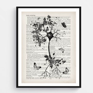 Nerve Cell Art Neuron Art Medical Art Neuroscience Art Nervous System Art Brain Science Art Neurophysiology Art Neurologist Gift