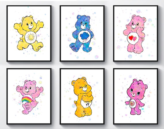 Care Bears Nursery Printable Art Care bears Watercolor Cheer | Etsy
