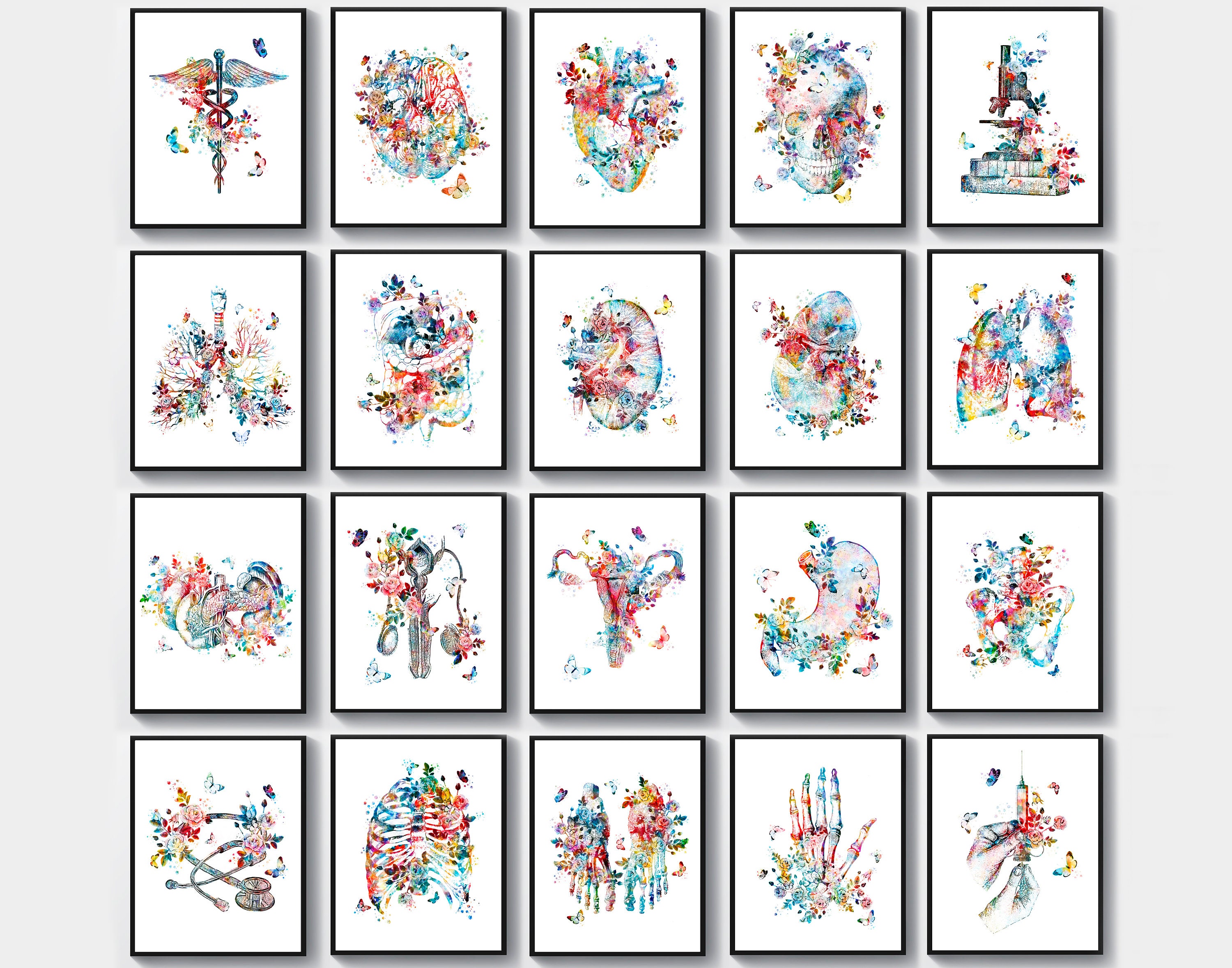 20 Watercolor Anatomy Art Medical Painting Clinical Decor Medical ...