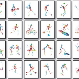 24 Colorful Skeleton Art Skeletal System Anatomy Poster Medical Artwork Chiropractor Gift Physiotherapy Art Sports Therapy Art Clinic Decor