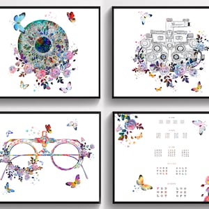 4 Optiker Geschenk Optometrie Kunst Augenkunst Pupillenkunst Refraktor Kunst Testversion Rahmen Kunst Augenoptiker Geschenk Optiker Geschenk Augenärzte Wanddekoration