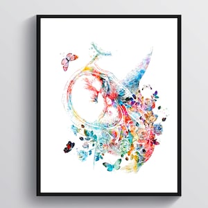 Sztuka kobiety w ciąży Sztuka dziecka w łonie matki Akwarela Sztuka medyczna Sztuka ciążowa Sztuka anatomii kobiety Prezent dla położnej Prezent na baby shower Prezent dla ciężarnej