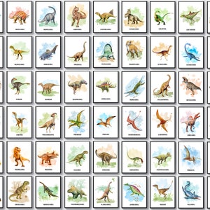 54 Dinosaurier Typen mit Namen Poster Jurassic Dinosaurier | Etsy