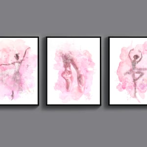 Ballerina Art, Watercolor Dance Art, Ballet Shoes Painting, Choreography Art, Girls Room Decor, Toe Dancing Art, Ballet Fun Gift, Wall Art