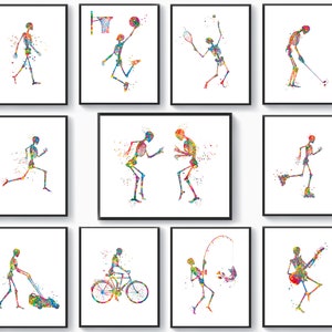 11 Physical Therapy Art, Anatomy Art, Kinesiology Art, Skeleton Art, Physiotherapy Poster, Chiropractic Decor, Sports Medicine Art, Trainer