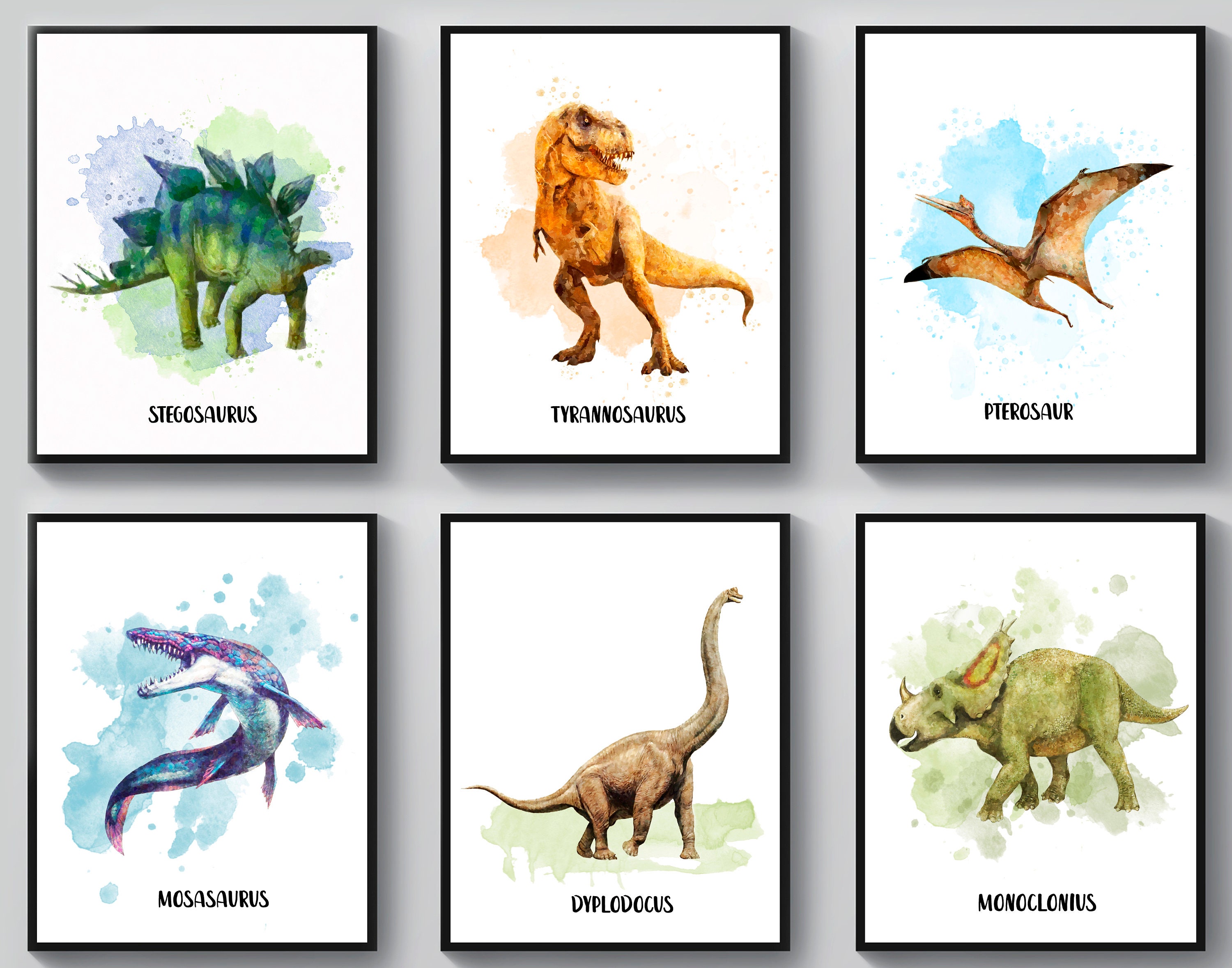 6 Nombres de dinosaurios Arte imprimible Acuarela Dibujo Tipos - Etsy México 6 Nombres de dinosaurios Arte imprimible Acuarela Dibujo Tipos - Etsy México