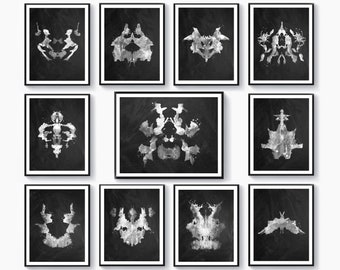 11 Rorschach Test Art Psychology Artwork Psychiatric Test Art Rorschach Inkblots Poster Science Art Psychologist Office Decor Scientist Gift