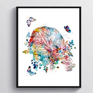 Midwife Gift Watercolor Placenta Art Afterbirth Art Obgyn Art Reproductive Structure Art Obstetrician Gift Pregnancy Art Childbirth Art