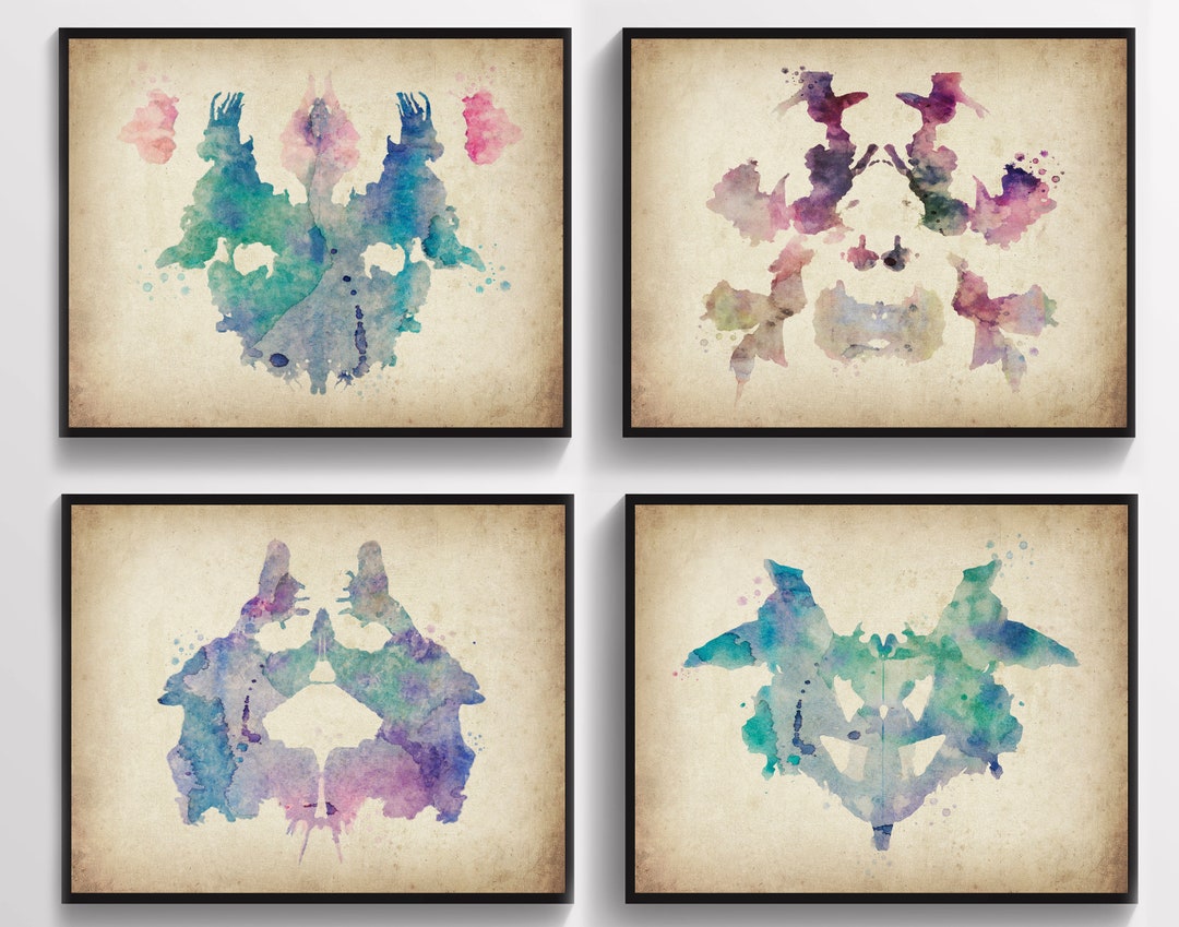 4 Antique Rorschach Test Cards Rorschach Inkblot Test - Etsy