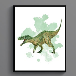 Arte Indominus Rex, dinosauro giurassico, acquerello, poster di dinosauri carnivori, decorazioni per la camera dei ragazzi, decorazioni per feste con dinosauri, disegno di dinosauro