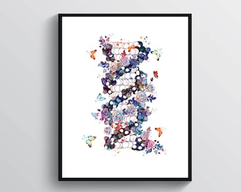 DNA Poster Medical Art Nucleic Acid Art Genetic Code Art Gene Art Chromosome Art Biochemistry Art Science Art Geneticist Gift Scientist Gift