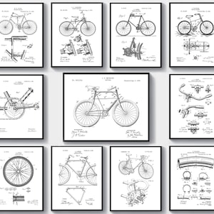 11 Vintage Bicycle Patent Art Sport Blueprint Bike Shop Wall Decor Cyclist Gift Traveler Gift Home Wall Art Garage Wall Decor