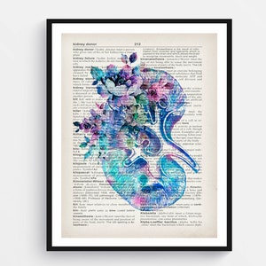 Kidney Art Anatomy Art Medical Art Dictionary Art Science Art Renal Medicine Art Nephrologist Gift Surgeon Gift Kidneys Doctor Office Gift
