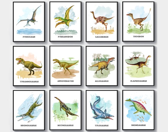 Set 12 Dinosaurs Posters Dinosaurs Types With Names Watercolor - Etsy Australia Set 12 Dinosaurs Posters Dinosaurs Types With Names Watercolor - Etsy Australia