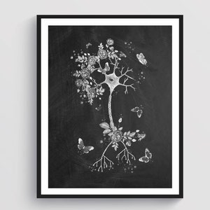 Neuron Art Brain Cell Art Medical Art Anatomy Art Motor Neuron Print Neurology Art Neuroscience Art Neurologist Gift Neurosurgeon Gift