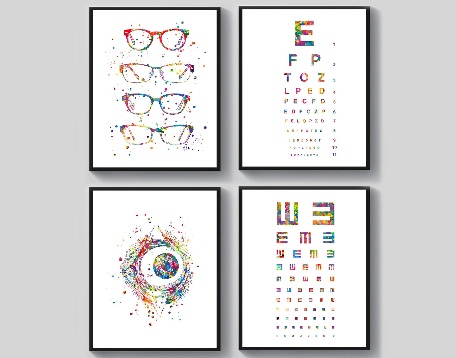 Optometry Mural 4 Optician Gift Optometry Poster Ophthalmology Art Human Eye Anatomy ...