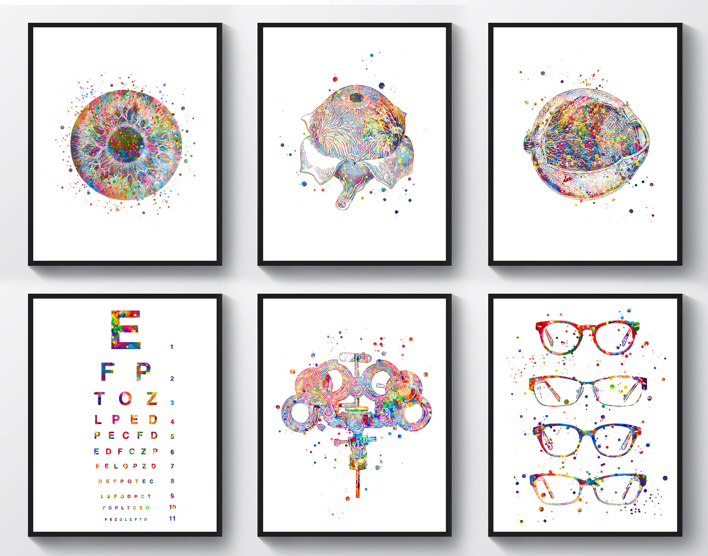 6 Optometry Art Optician Gift Ophthalmologist Gift Ophthalmic Etsy