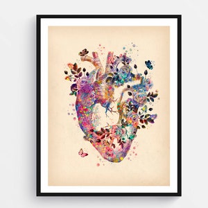 Anatomical Heart Print Vintage Anatomy Art Medical Artwork Cardiologist Gift Nurse Gift Surgeon Office Decor Doctor Graduation Clinic Decor