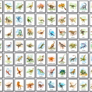 70 Dinosaurs types posters, Dinosaurs names, Dinosaur art, Archaeology art, Prehistoric biology, Palaeontology art, Dinosaurs teaching art