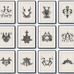 12 Rorschach Test Posters Medical Art Watercolor Inkblots Psychoanalysis Testting Physhotherapy Art Psychologist Gift Psychiatrist Gift
