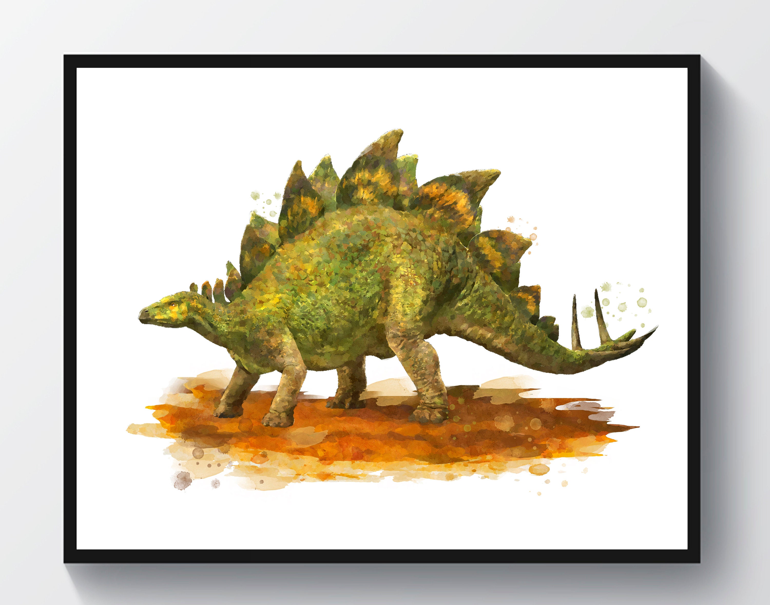 Dinosaurs Names Poster Set of 12, Jurassic Dinosaur Art, Watercolor  Dinosaur Print, T-rex, Triceratops, Stegosaurus, Brontosaurus, Kids Room