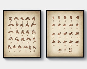 Auslan Art Auslan Alphabet Auslan Counting Fingerspelling Wall Decor Auslan Educational Poster Auslan Teaching Drawing Teacher Gift