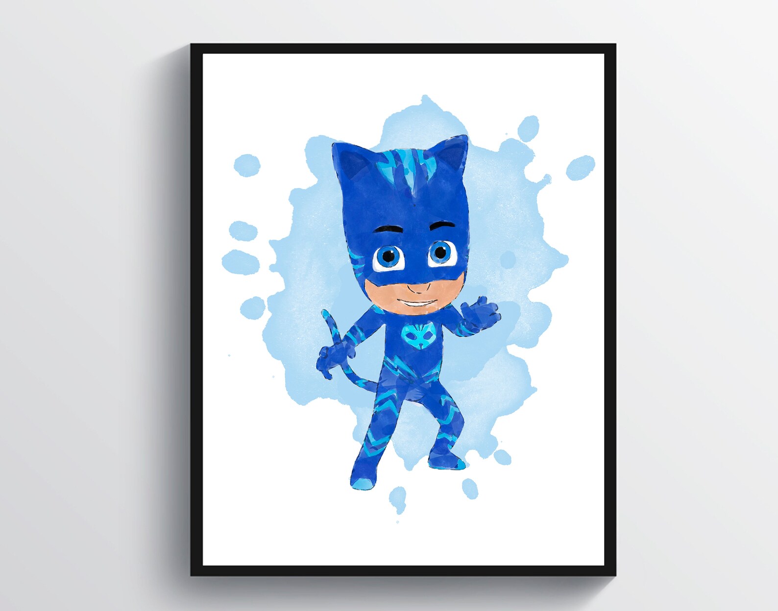 PJ Masks Print Gekko Watercolor Catboy Poster Owlette Art Luna | Etsy