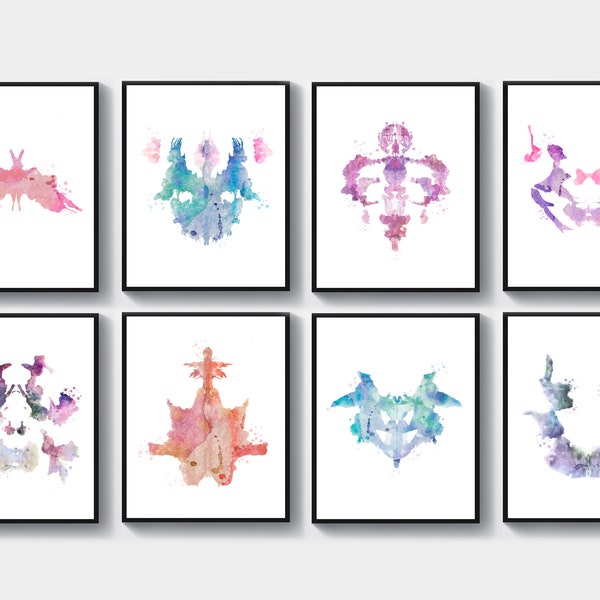 Colorful Rorschach Samples Rorschach Inkblot Test Cards - Etsy