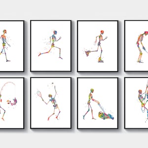 8 Human Skeleton Art Anatomy Art Biomechanics Art Kinetics Art Moving Skeleton Diagram Chiropractor Gift Orthopedist Gift Osteopath Gift