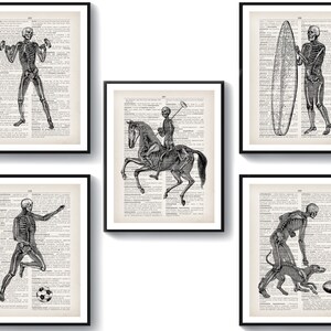 5 Skeleton Art Biomechanics of Movement Art Medical Dictonary Art Sports Therapy Art Physical Therapist Gift Physiotherapy Room Decor