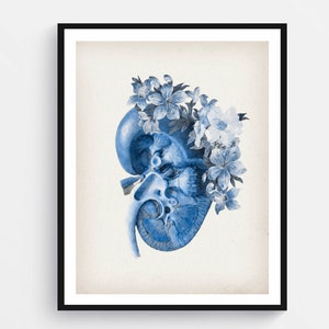 Watercolor Kidney Anatomy Art Medical Art Urinary System Art Floral Anatomy Painting Surgeon Gift Nephrologist Gift Physician Office Gift