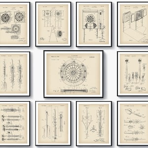 Patente de juego de dardos, plano de lanzamiento de dardos, equipo deportivo de tiro, arte de pub, regalo para amantes de los dardos, decoración de sala de juegos