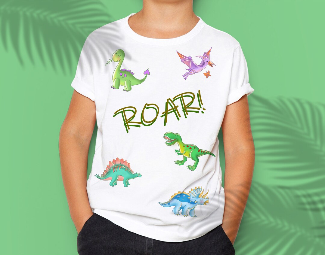 5 Funny Dinosaurs Clipart Cute Dino PNG Sublimation Trex Clipart Roar ...