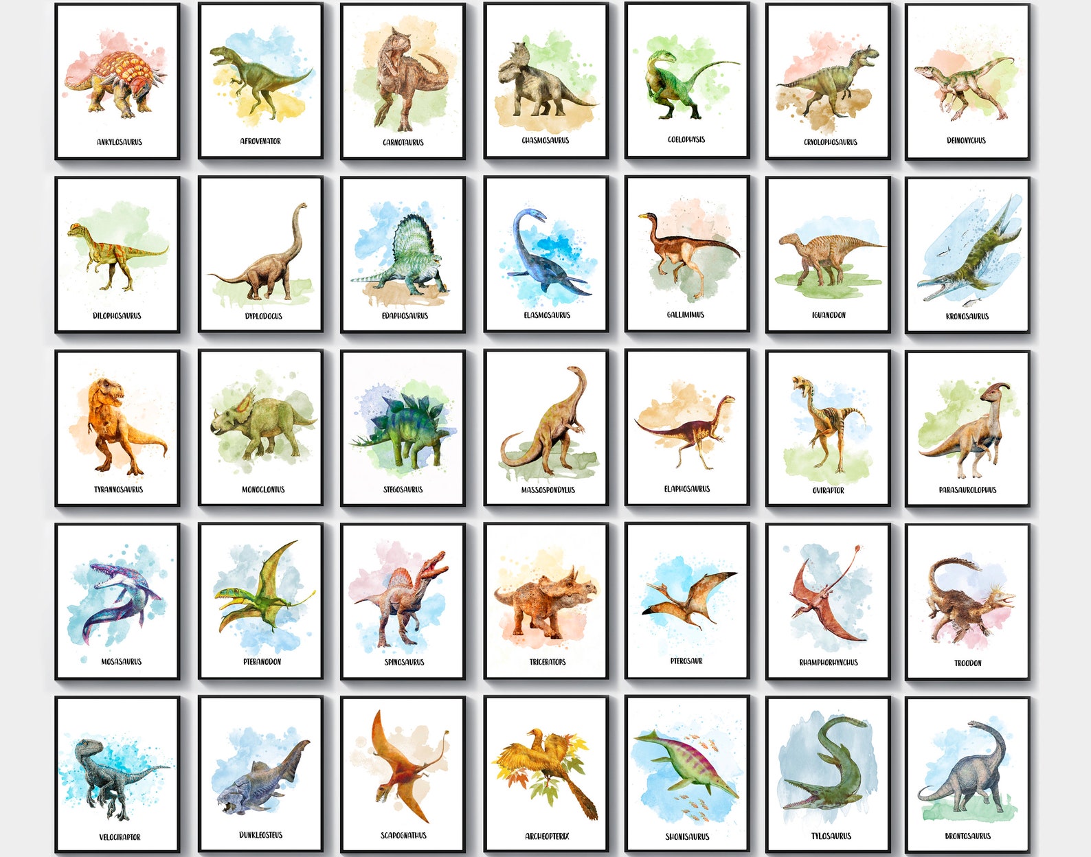 35 Dinosaurs Printables Dinosaur Naming Poster Dinosaur Types | Etsy