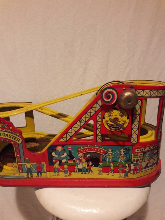 Vintage Tin Wind up Roller Coaster 1952 by Chein Etsy
