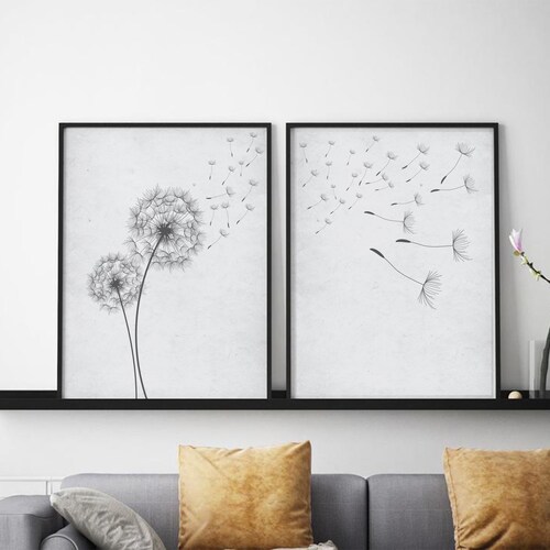 Wall Art Prints Printable Wall Art Dandelion Print Instant | Etsy