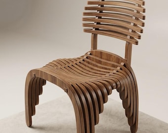 Parametric Chair DXF File, 18mm MDF CNC Router Plan, Digital Download Vector Template