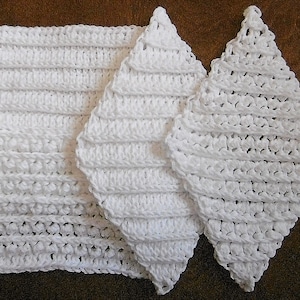 Crochet 4 Chained Washcloths, crochet pattern, 4 different patterns, spa cloth, face cloth, easy beginner crochet