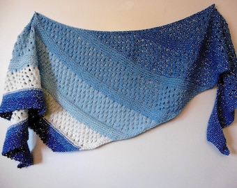 Krystal Shawl knitting pattern, easy, beginner