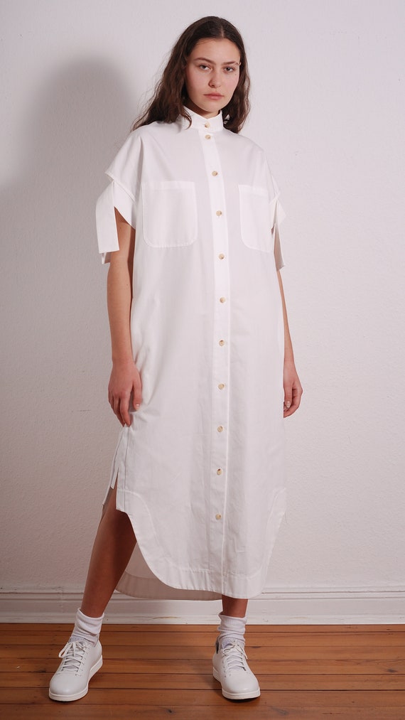 oversized white blouse dress