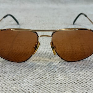 Vtg Terri Brogan Aviator Frames Tortoise & Gold Italy Marcolin 80s Strong Lenses