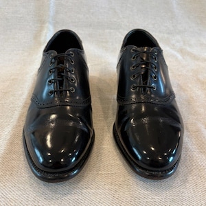 Vtg Florsheim 96325 Royal Imperial Black Balmoral Saddle Oxford Sz 9.5 D Shoes