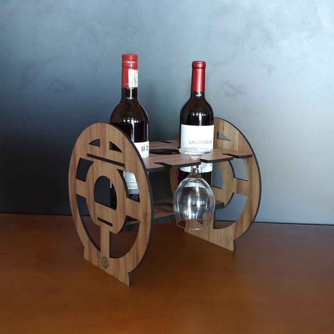 Wine holder Laser cut files Cnc vector files Cnc plans Dxf Etsy