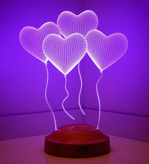 Download 3D love hearts lamp Laser cut files SVG DXF CDR vector ...