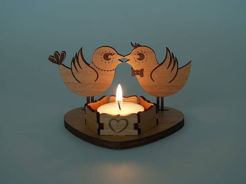 Download Love candle holder Laser cut files Cnc plans SVG DXF CDR ...