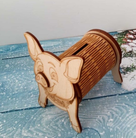 Download Pig Money Box Laser Cut Files Box Svg Box Files Box Plans Etsy
