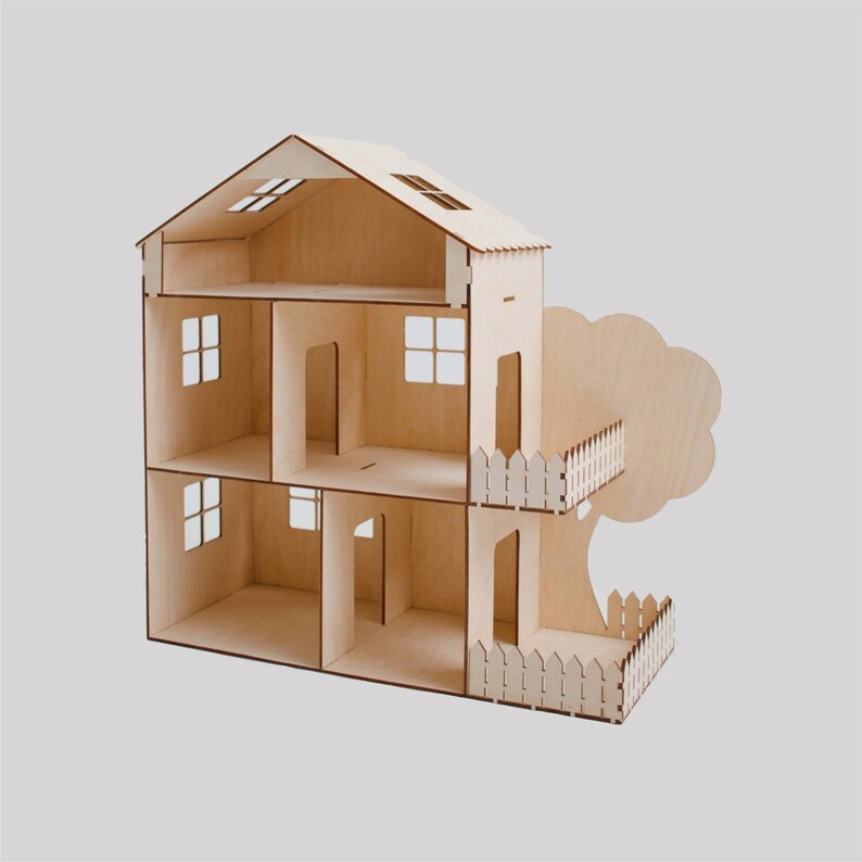 Doll House SVG Laser Cut Files Files 3mm 1/8 Inch Etsy Ireland