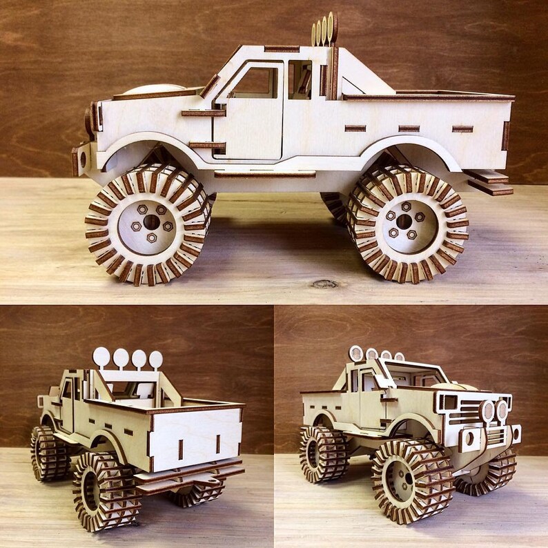Download 3D car model puzzle Laser cut files Cnc router plans DXF ...