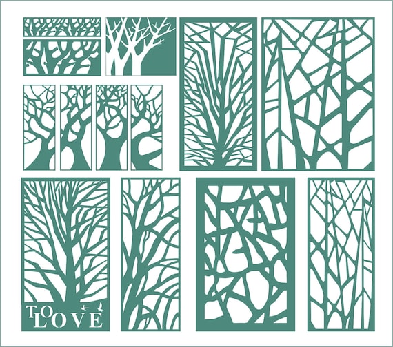 Download Tree Flower Pattern Laser Cut Files Cnc Router Plans Svg Dxf Etsy